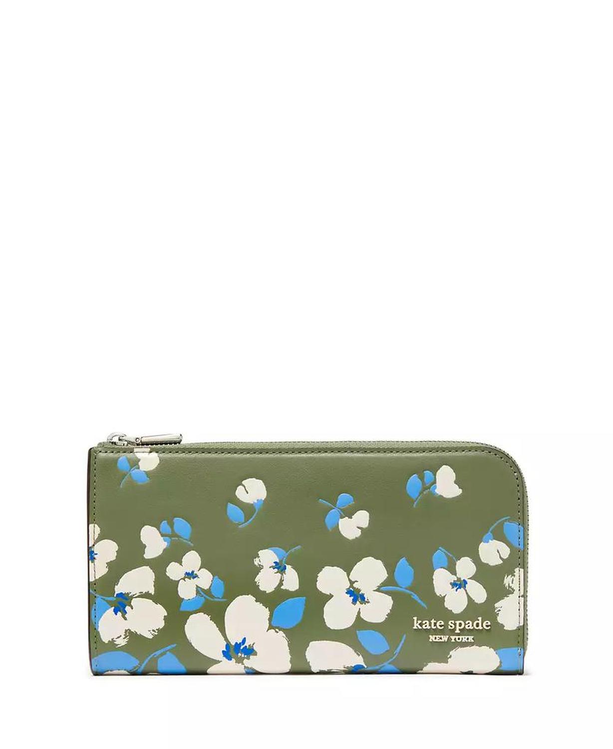 Devin Painterly Bouquet Zip Around Continental Wallet