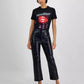 Women's Croc-Embossed Faux-Leather Ankle Pants