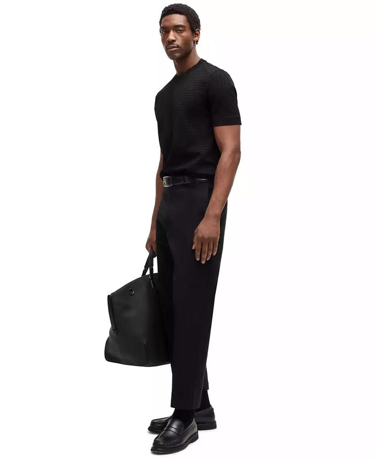Men's Pinstripe Mercerized Cotton Regular-Fit T-Shirt