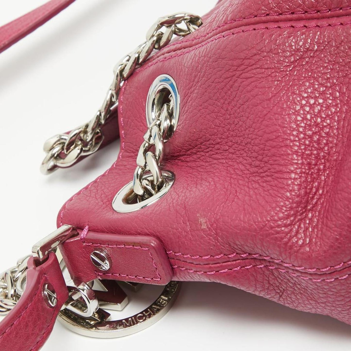 Michael Michael Kors Magenta Leather Chain Shoulder Bag