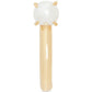 Gold-Tone Small Imitation Pearl Huggie Hoop Earrings, 0.87"