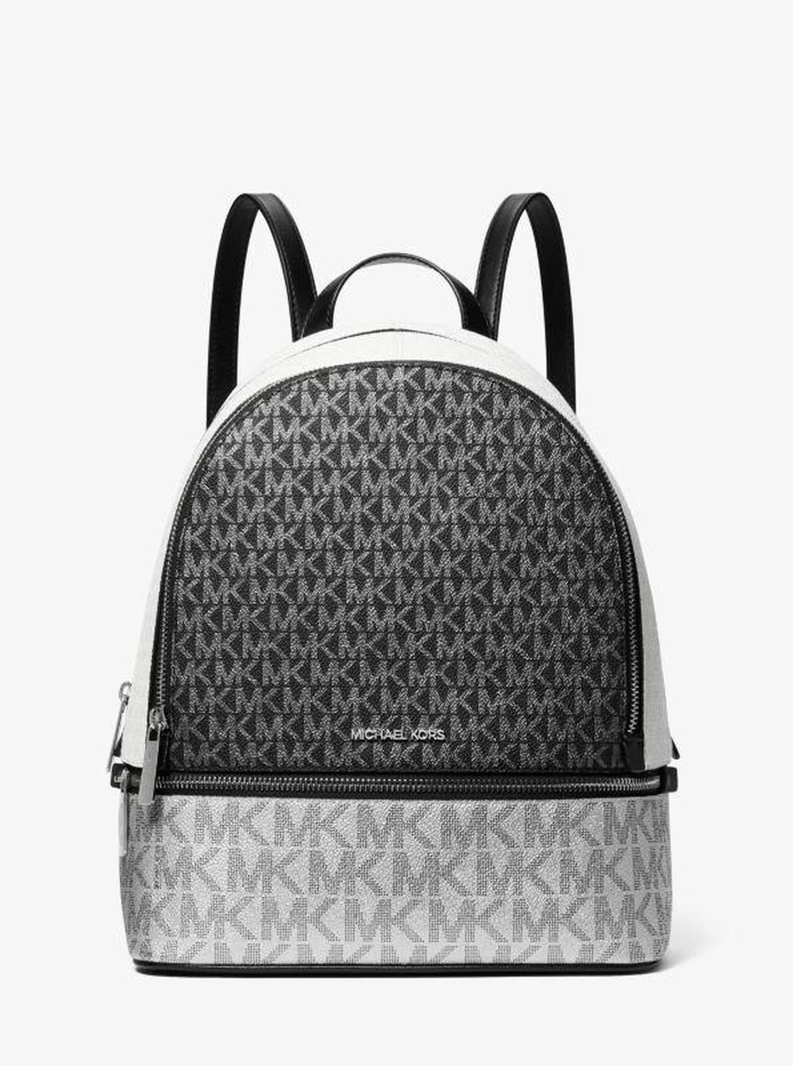 Rhea Medium Metallic Signature Logo Backpack