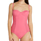 Womens Smocked Underwire One-Piece Swimsuit