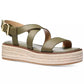 MICHAEL Lynn Leather Buckled Espadrille Sandals