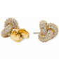 Gold-Tone Pavé Double Knot Stud Earrings
