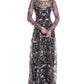 Marchesa Notte Embroidery On Tulle Gown