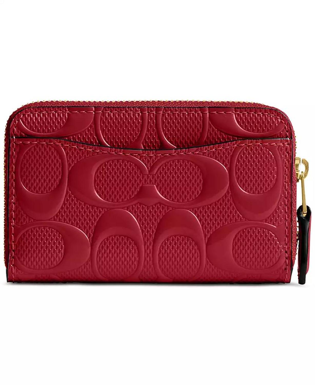 Small Signature Patent Leather Zip Around Wallet