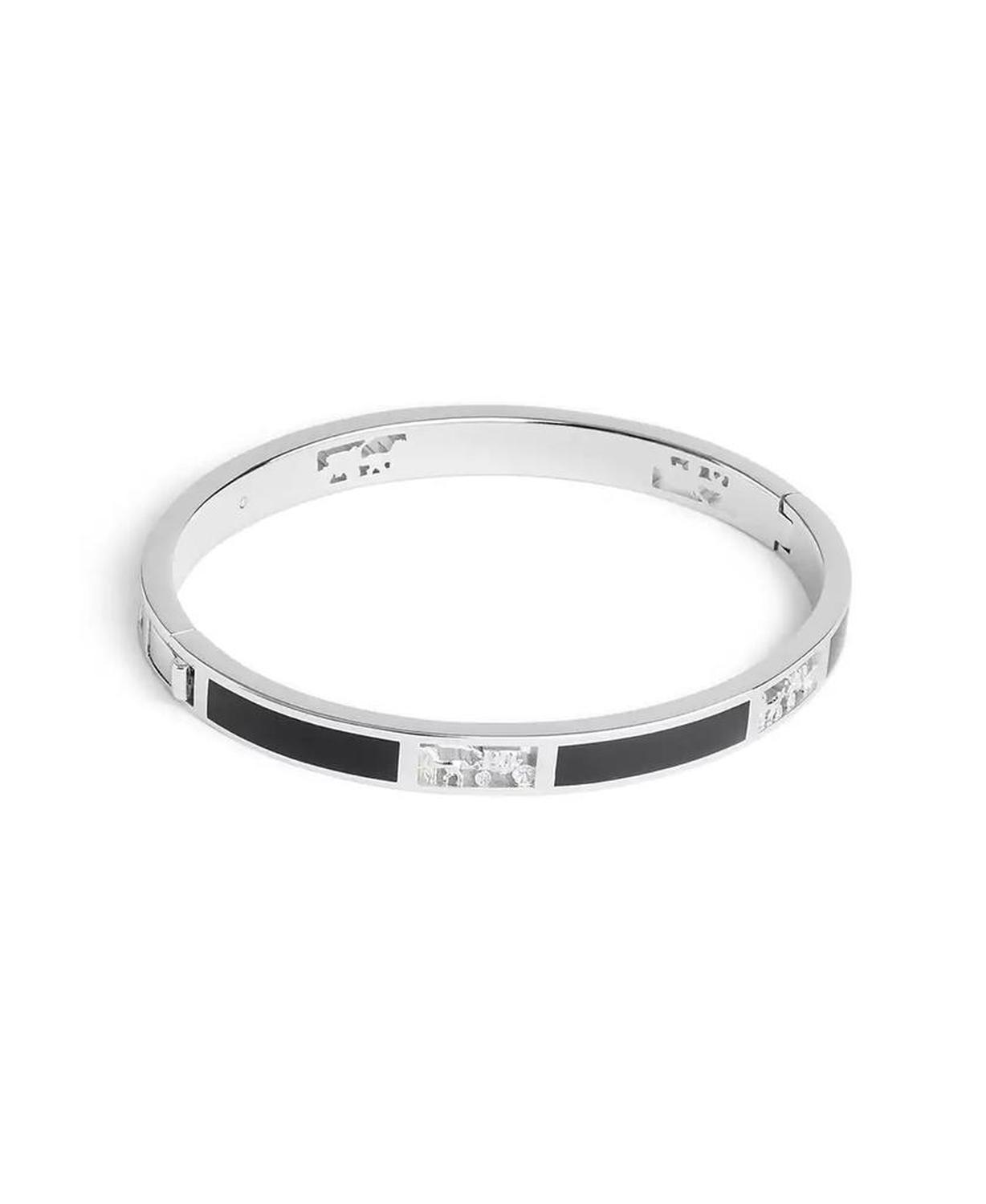 Enamel Signature Horse Carriage Cut Out Bangle Bracelet