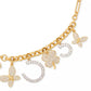 Two-Tone Cubic Zirconia Pavé Lucky Charm Collar Necklace, 16" + 3" extender