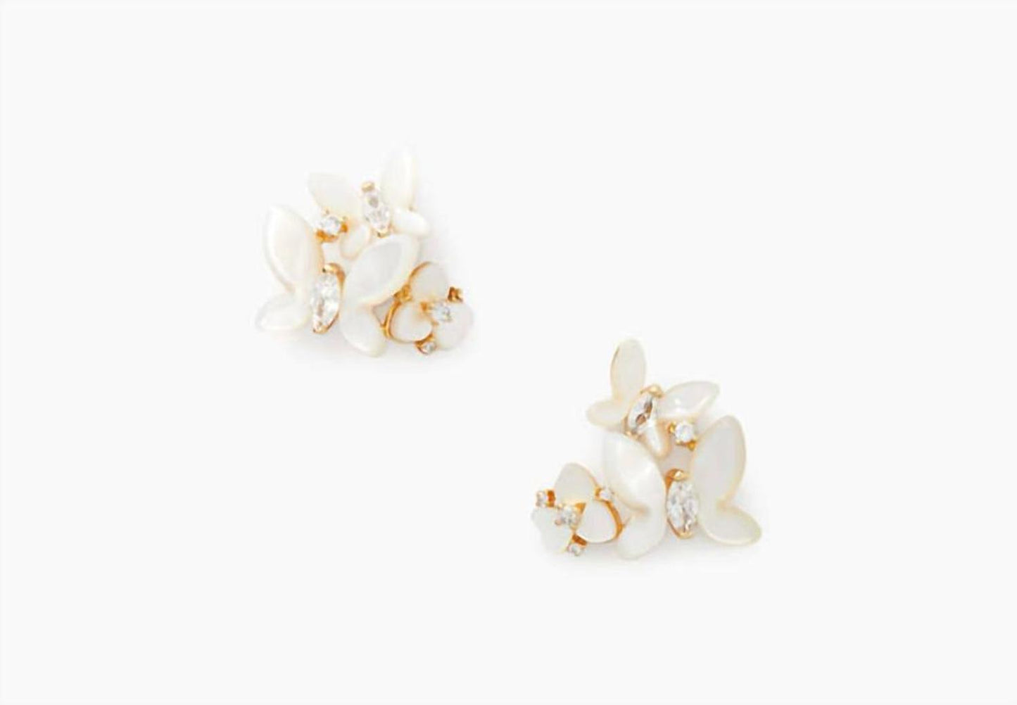 Social Butterfly Cluster Stud Earrings In White Multi 960