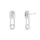 Rhodium Signature Safety Pin Stud Earrings