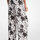 Palm Print Woven Wide-Leg Pants