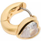 Gold-Tone Small Cubic Zirconia Heart Huggie Hoop Earrings, 0.51"