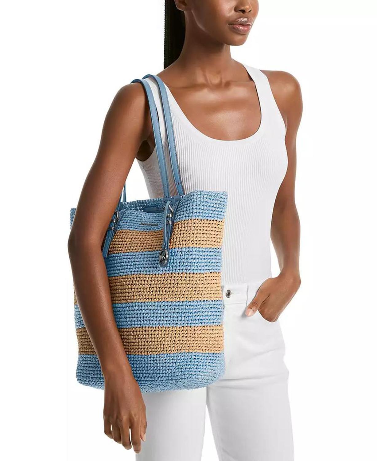 Quinn Large North South Woven Tote