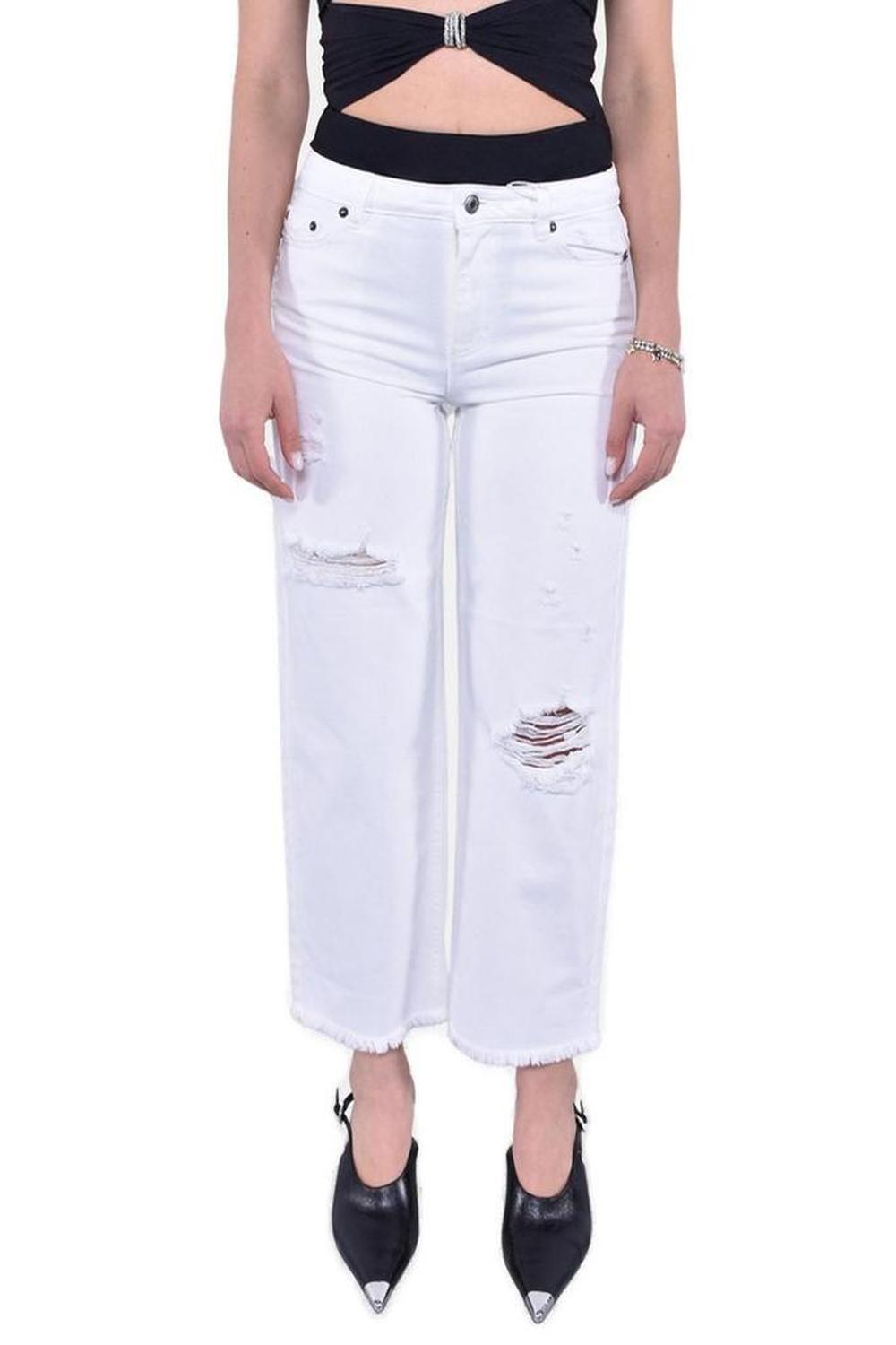 Michael Kors Distressed Fringed Jeans