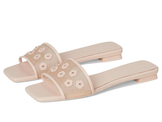 Flat Sandals With Tea Rose