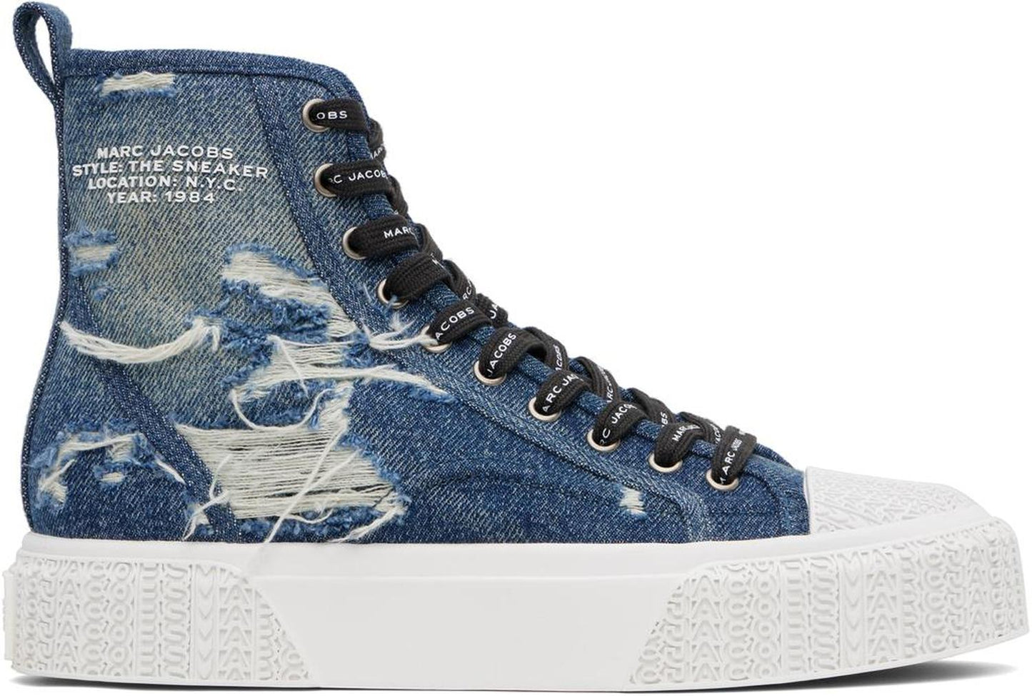 Blue 'The Rip And Repair' Denim High Top Sneakers