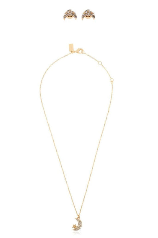 Coach Embellished Earrings And Necklace Set