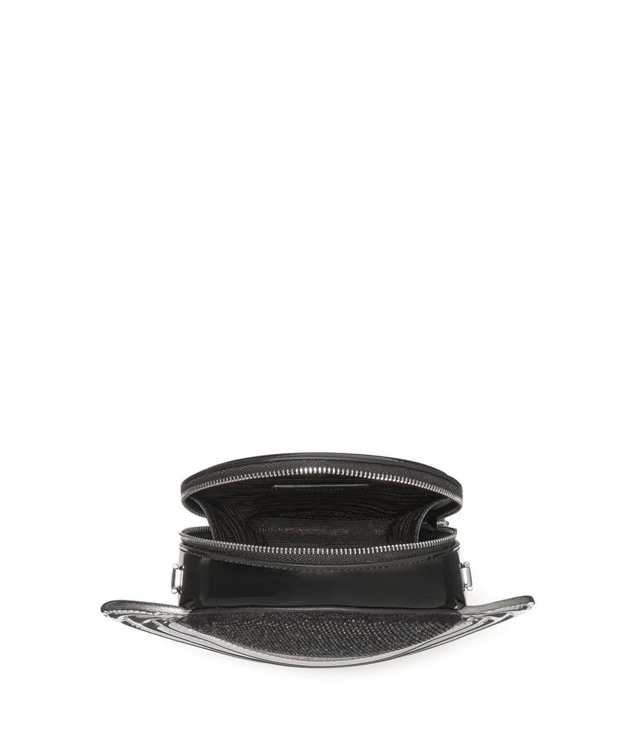 Spaced Out Embellished Metallic Leather Micro Crossbody