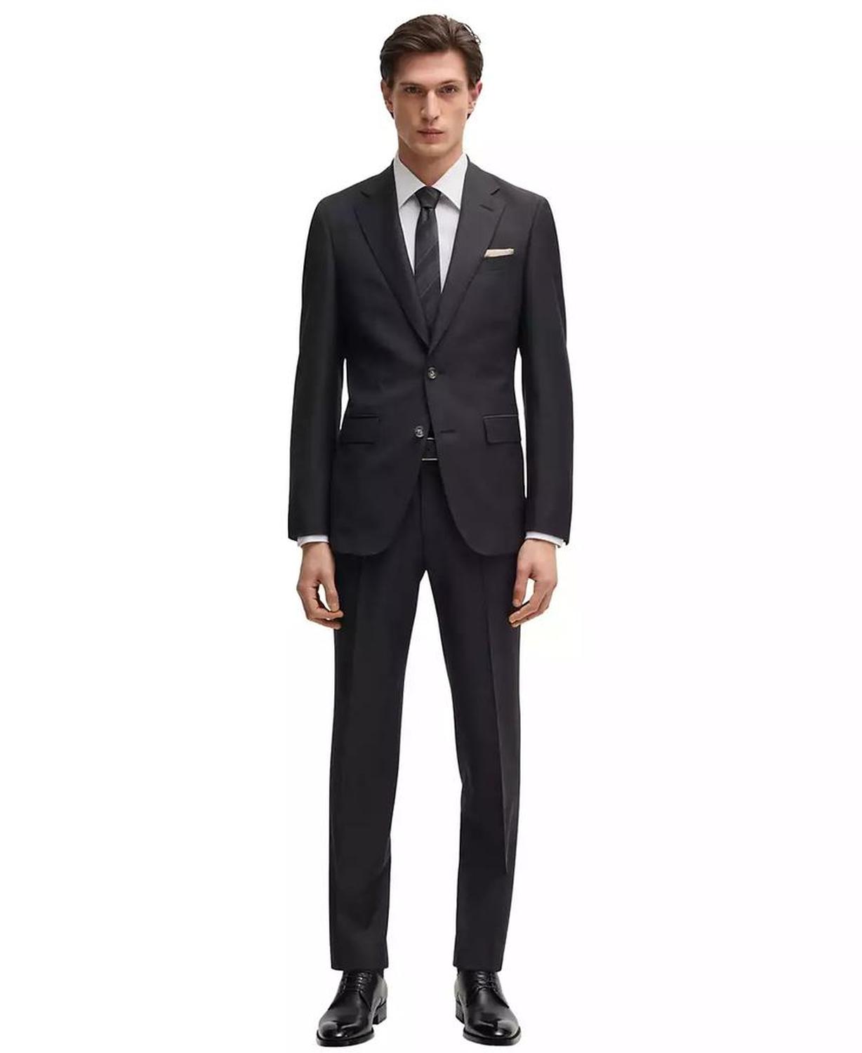 Men's Virgin Wool Slim-Fit Trousers