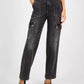 MICHAEL Women's High-Rise Faded Cargo Jeans
