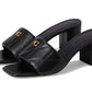 Holly Block Heel Sandals with Quilting