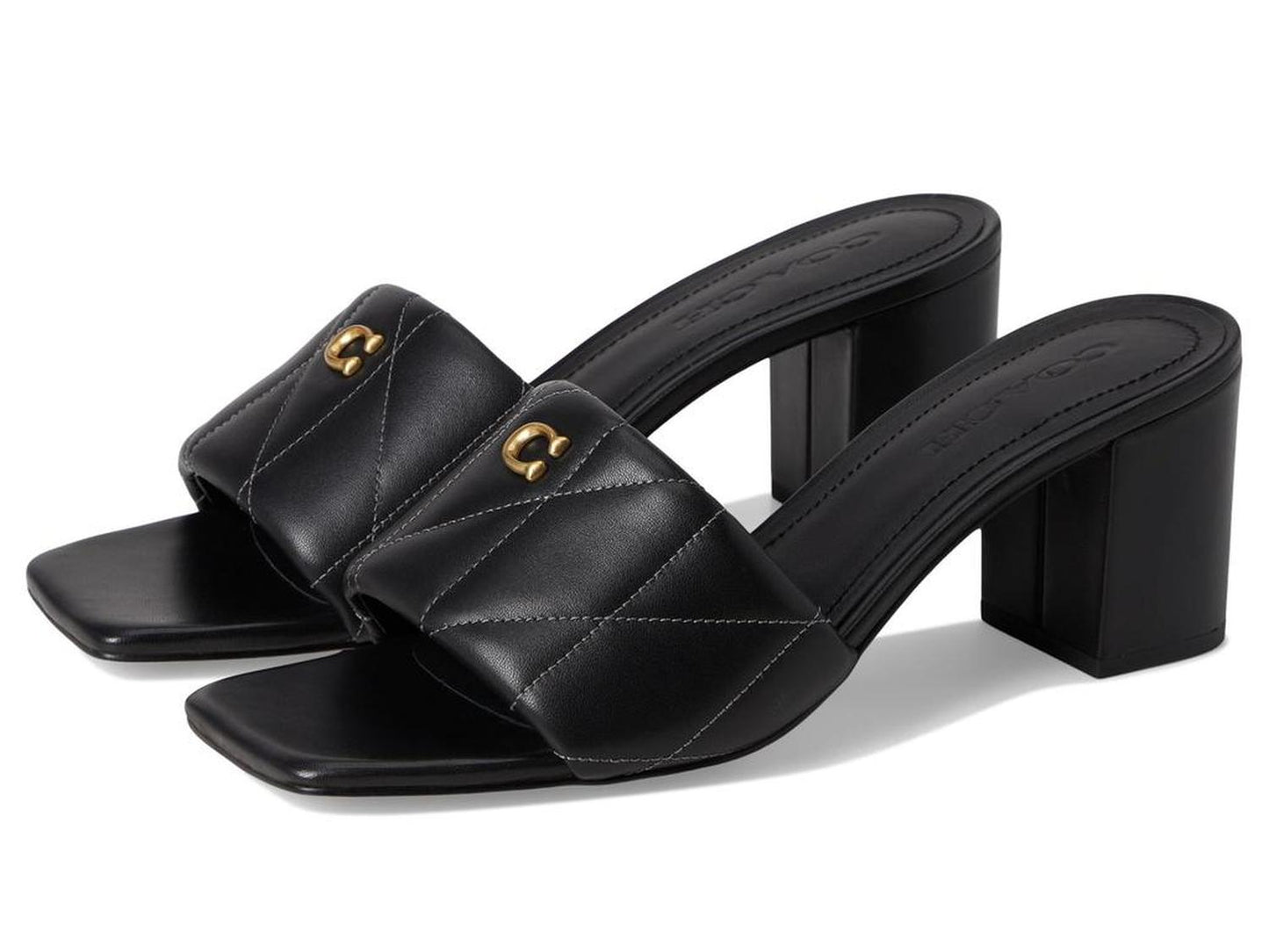 Holly Block Heel Sandals with Quilting