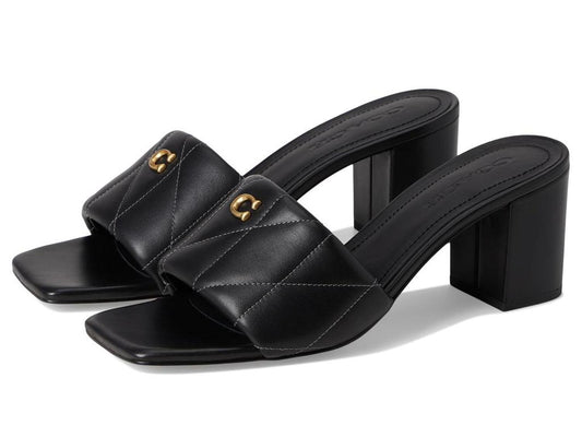 Holly Block Heel Sandals with Quilting