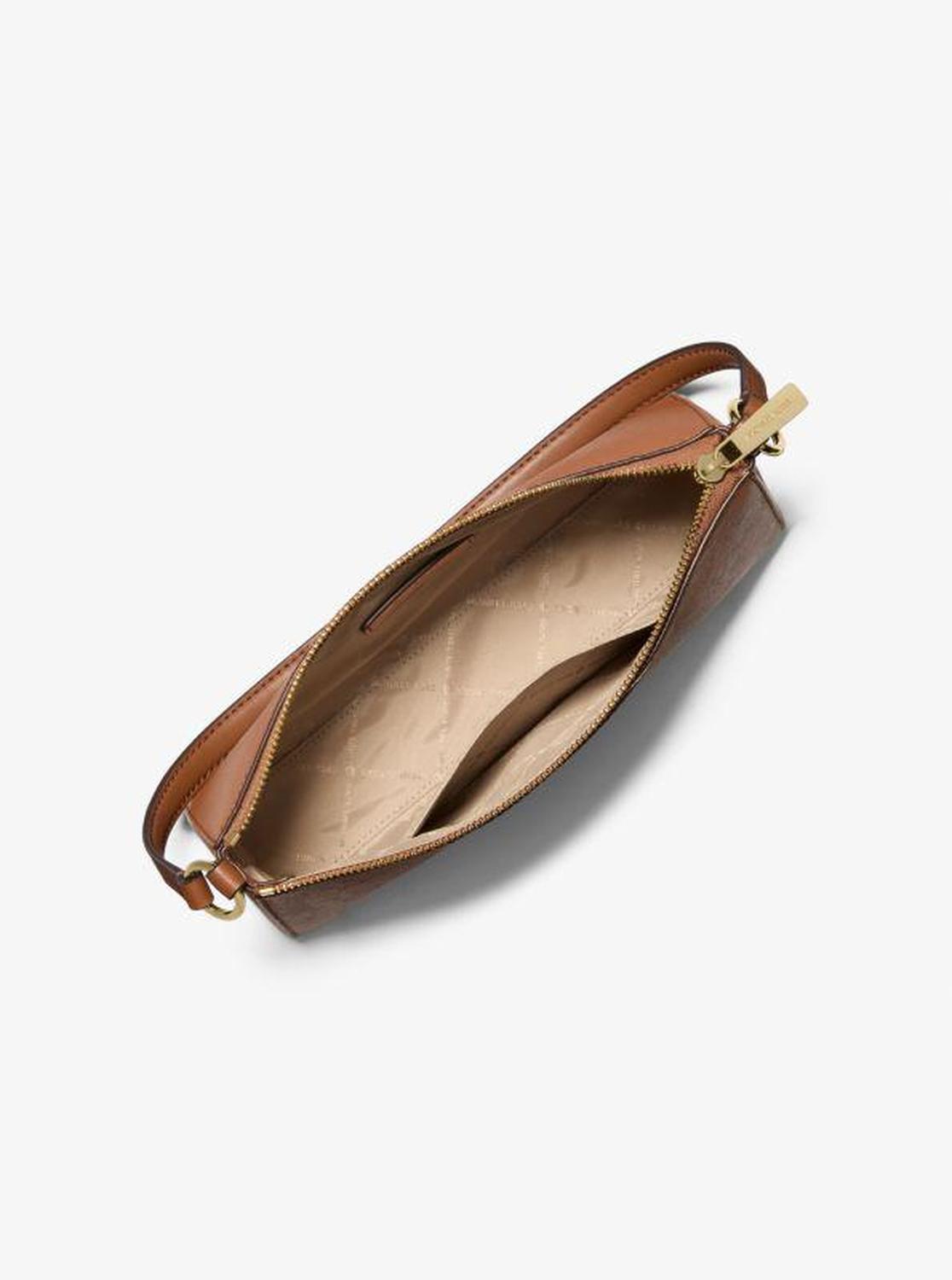 Vincent Medium Saffiano Leather Pochette with Signature Logo Card Case
