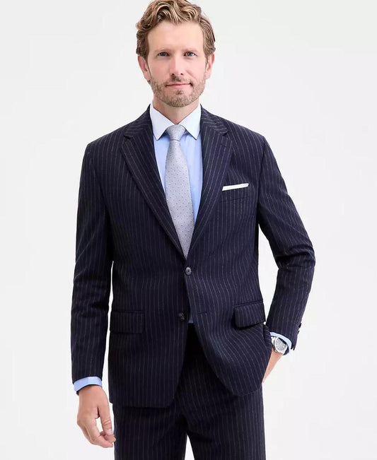 Men's Classic Fit Wool-Blend Pinstripe Suit Separate Jacket