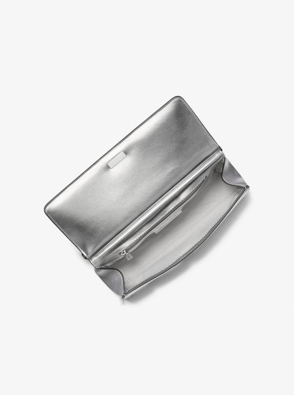 Carmine Medium Metallic Pebbled Leather Pochette