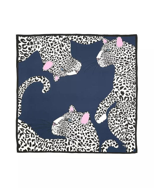 Women's Leopard Silk Square Scarf