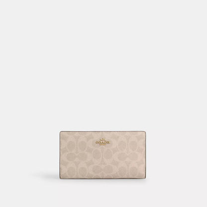 Coach Outlet Slim Zip Wallet In Signature Canvas