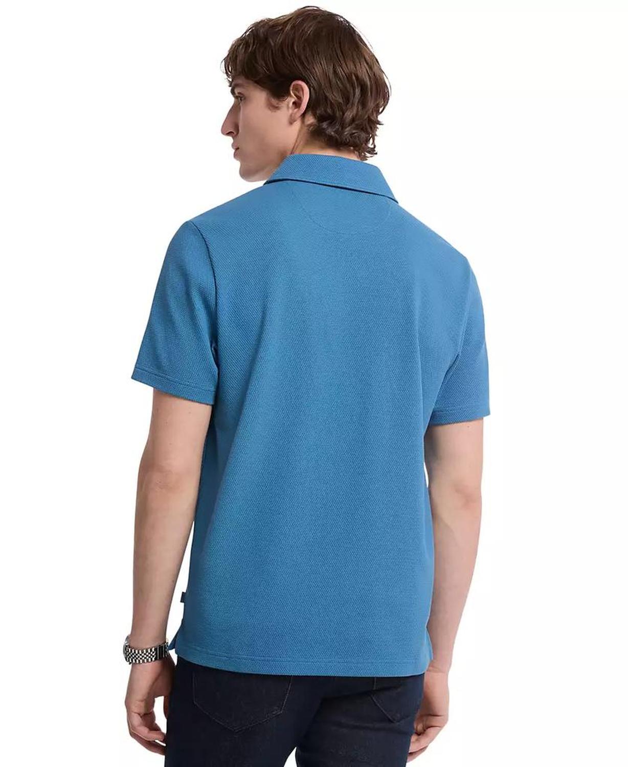 Men's Short Sleeve Bubble Knit Polo Shirt