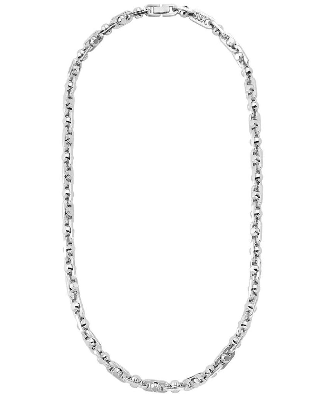 Rhodium-Plated Brass Astor Link Unisex Chain Necklace