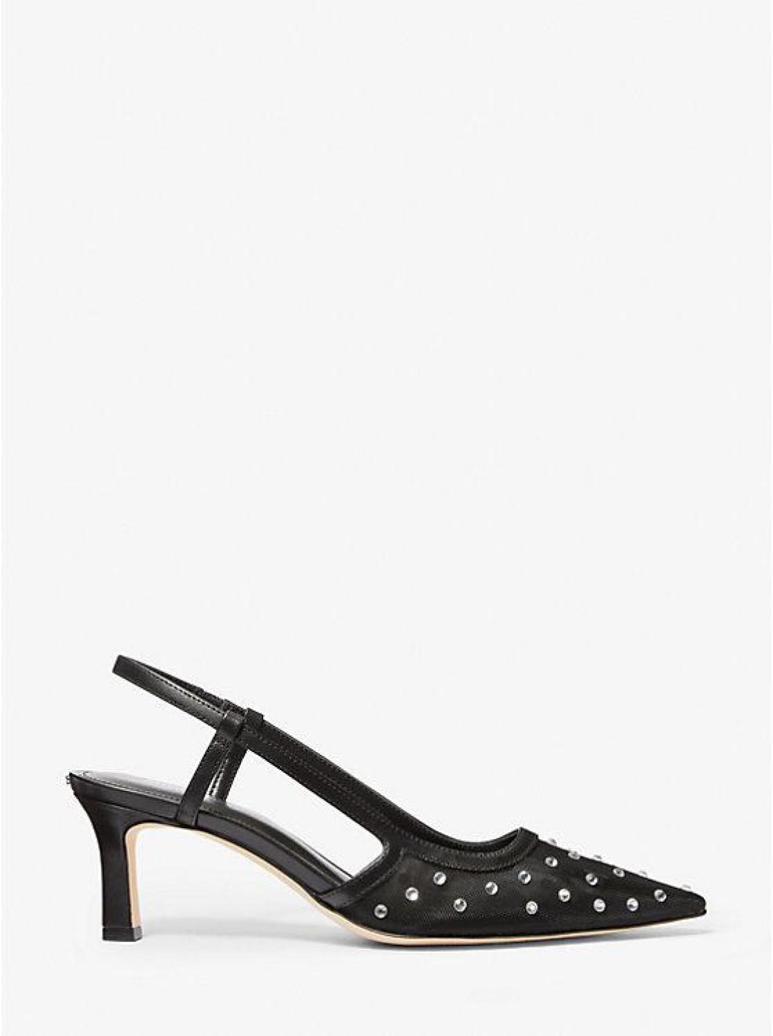 Alora Crystal Embellished Mesh Slingback Pump