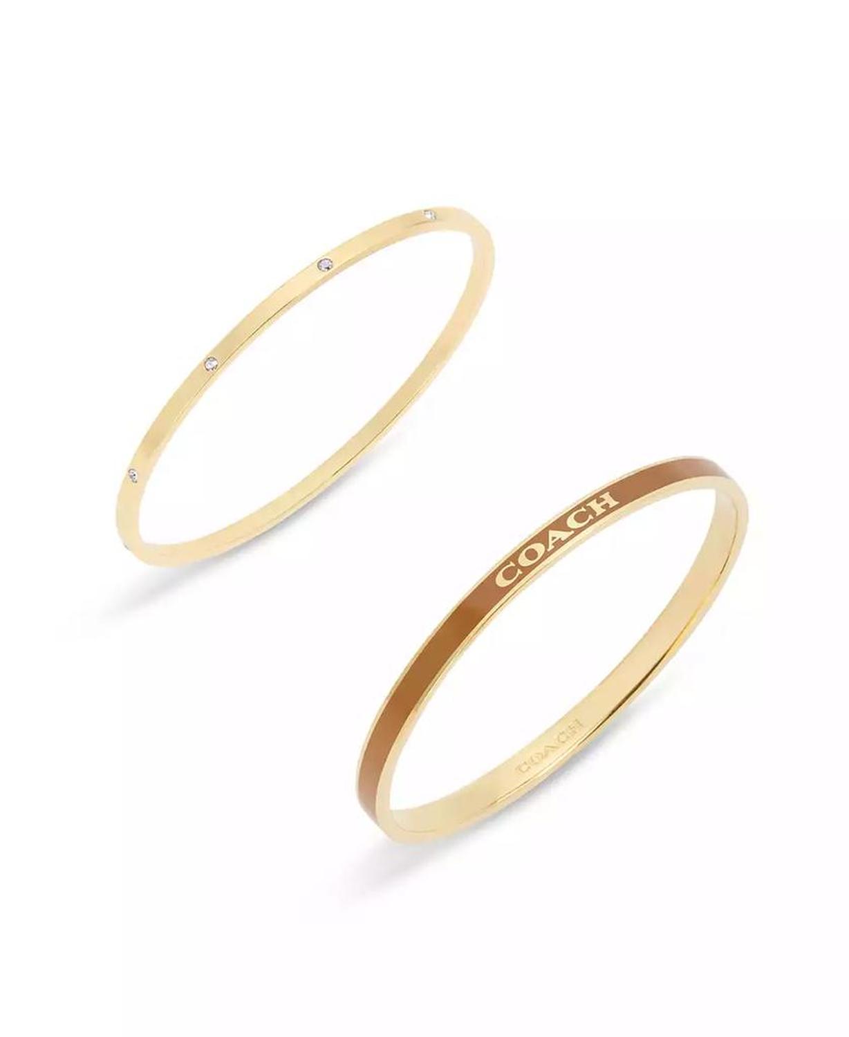 Gold Plated Duo Bangle Bracelet Set