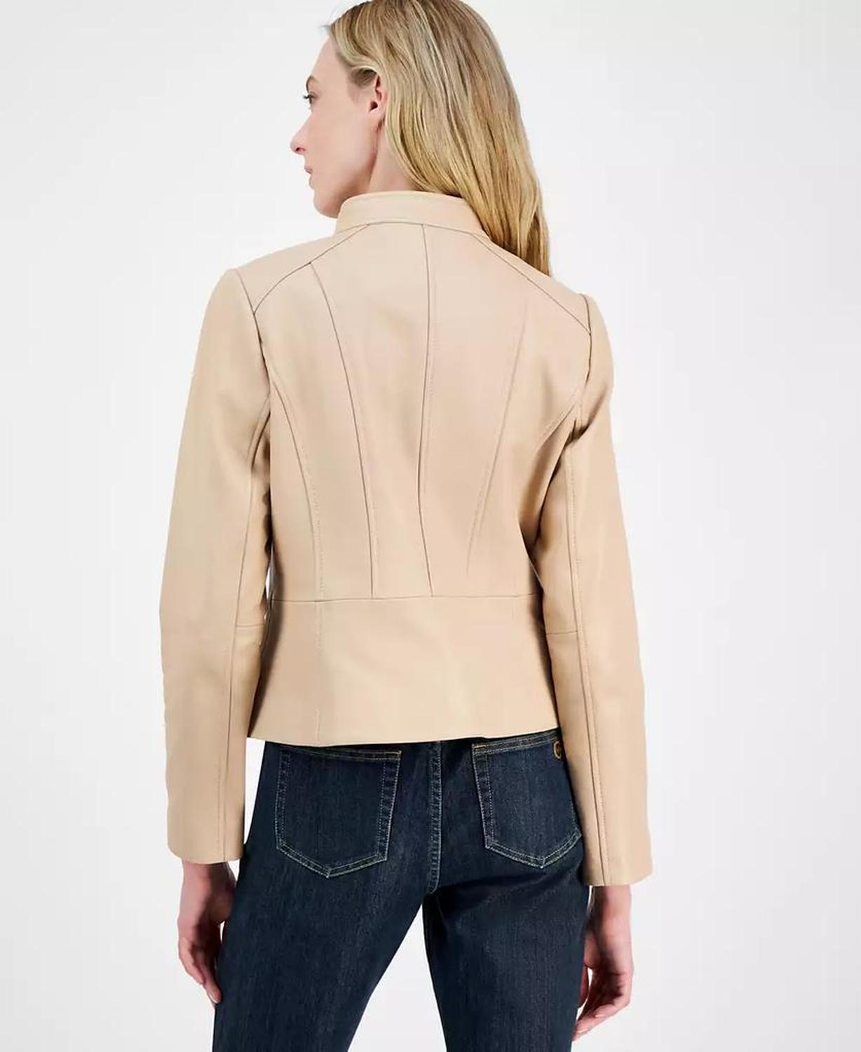 Women's Zip-Front Leather Jacket
