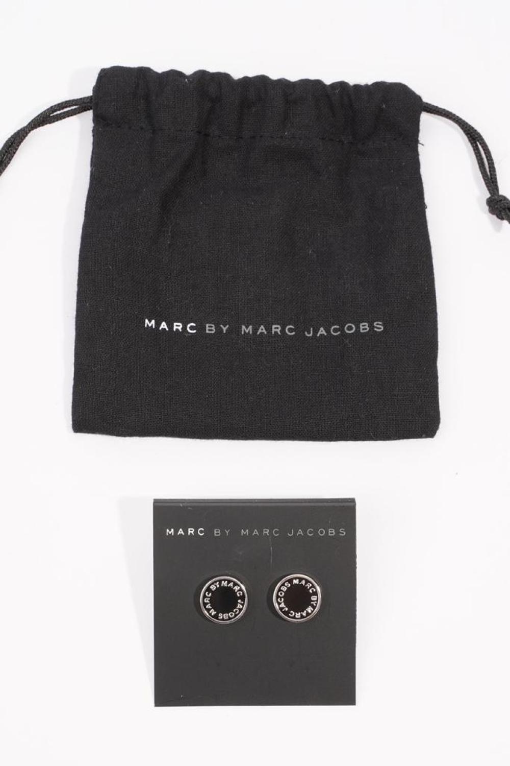 Marc Jacobs Logo Circular Earrings  / Silver Base Metal