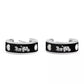Faux Stone Signature Horse Carriage Hoop Earrings
