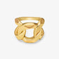 Precious Metal-Plated Brass Curb-Link Ring