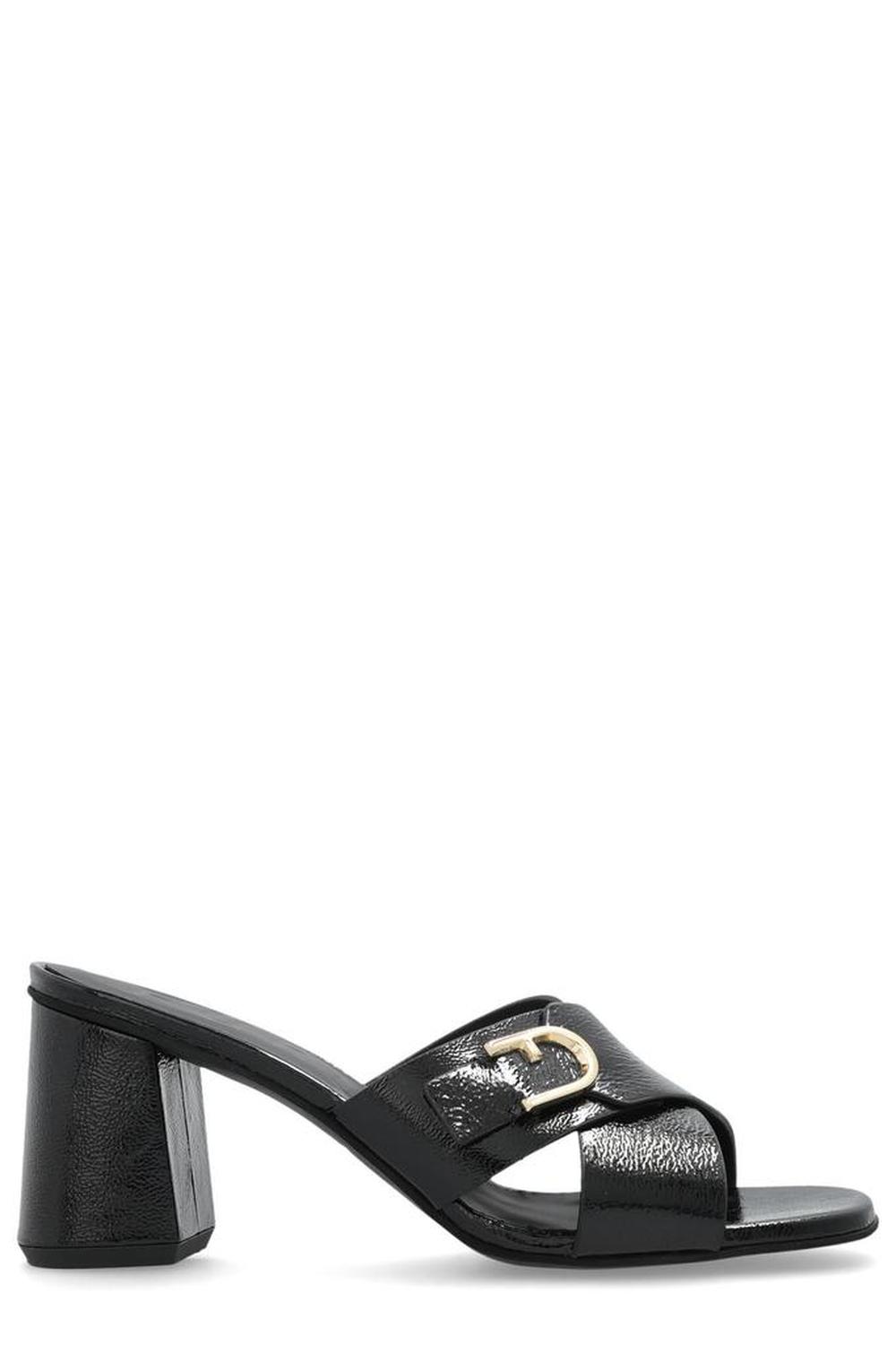 Furla Chic Buckle Detailed Heeled Mules
