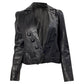 Marc by  Buton-Detail Open Jacket in Black Leather