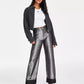 Women's Zip-Front Belted-Cuff Cropped Jacket