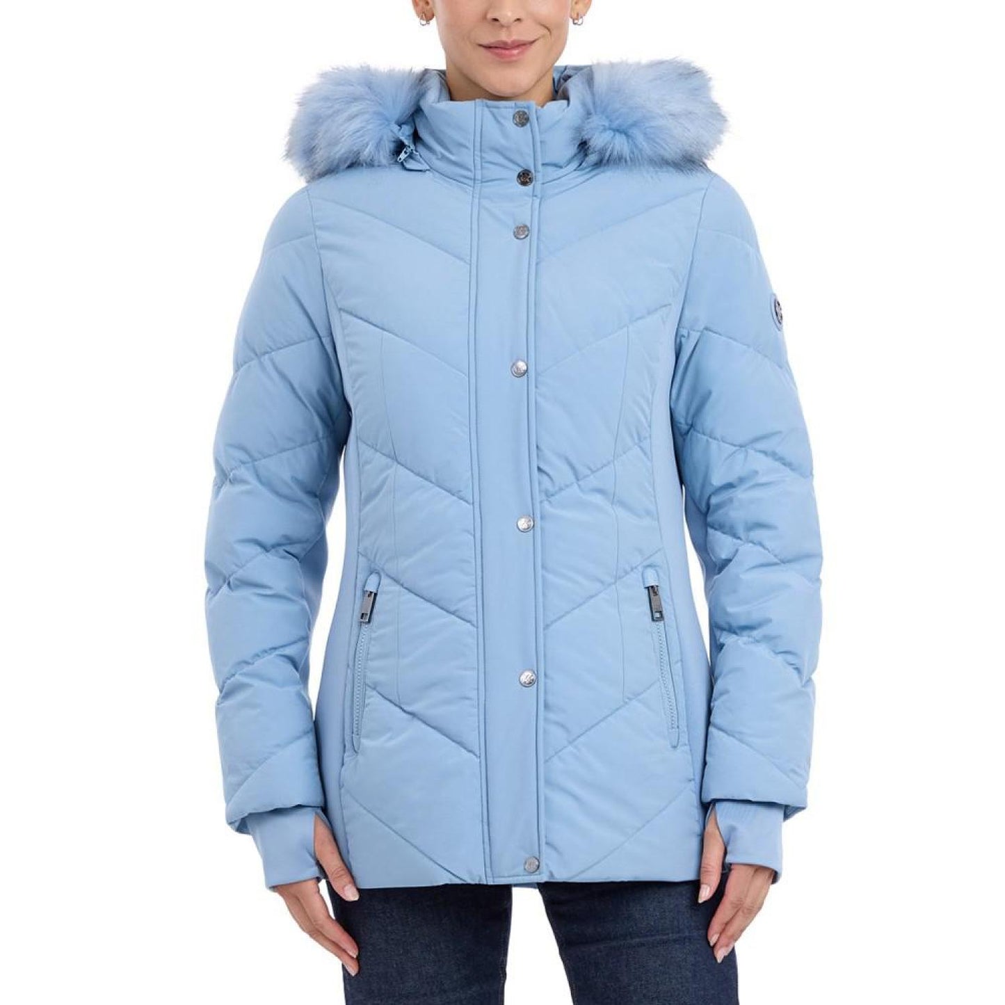 Women's Faux-Fur-Trim Hooded Puffer Coat, Created for Macy's
