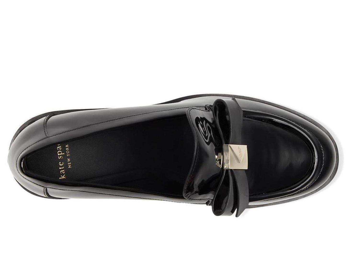 Deco Bow Patent Leather Heeled Loafers