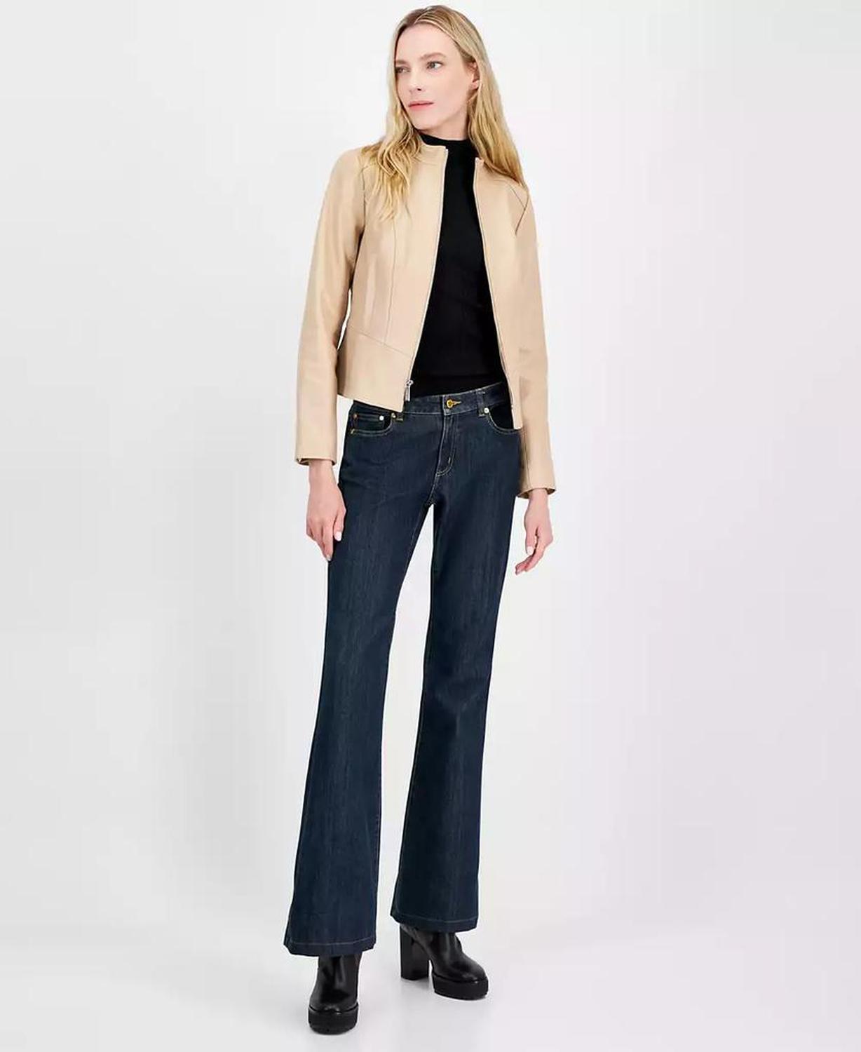 Women's Zip-Front Leather Jacket
