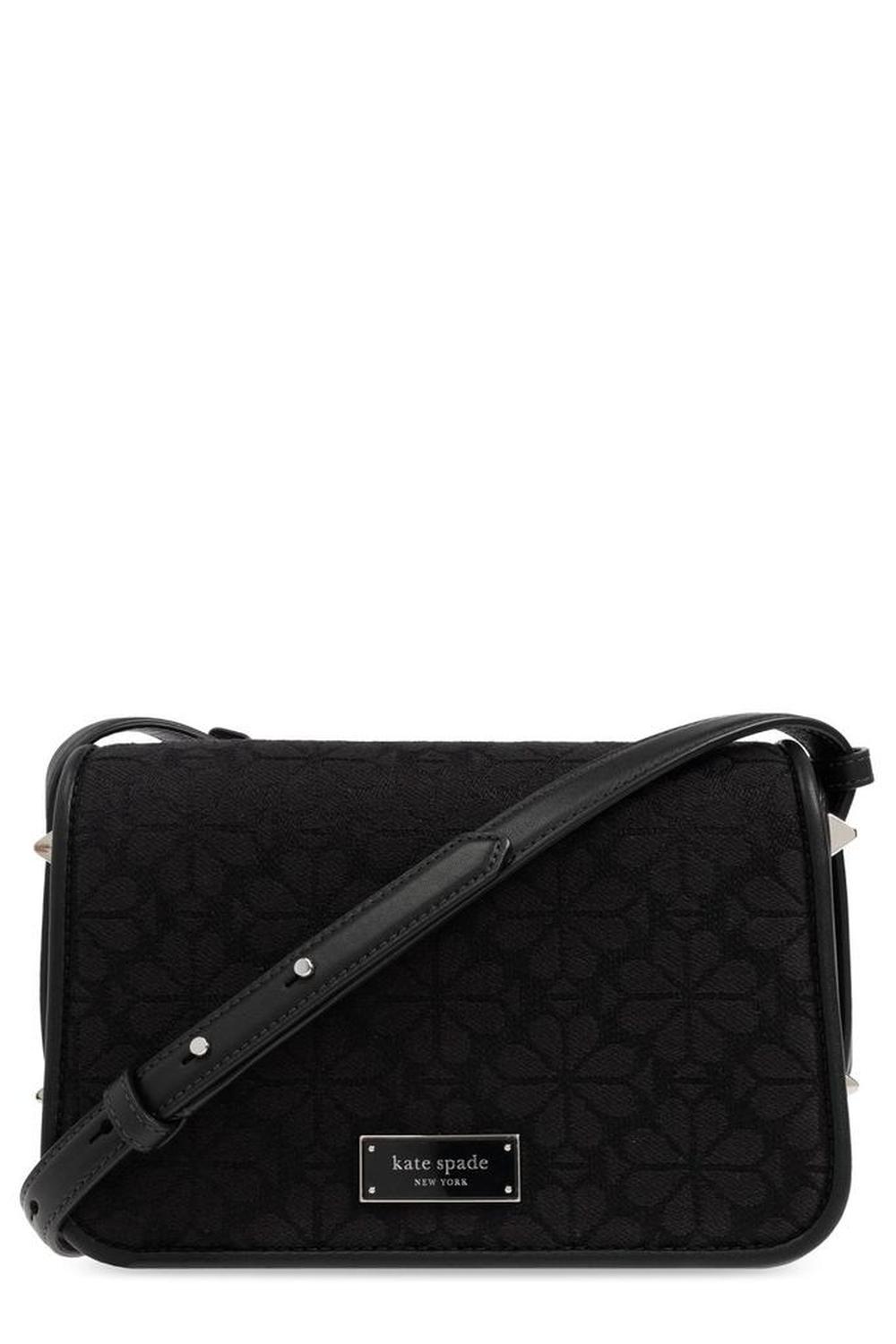 Kate Spade Logo Plaque Floral-Jacquard Crossbody Bag