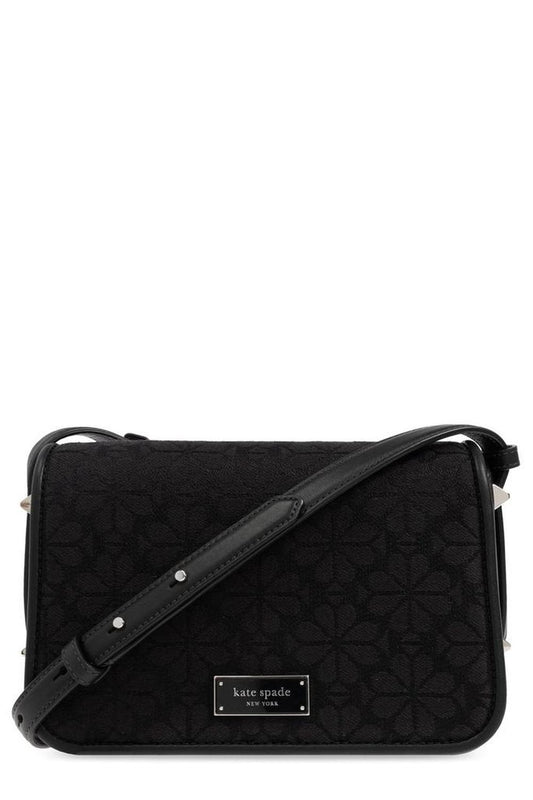 Kate Spade Logo Plaque Floral-Jacquard Crossbody Bag
