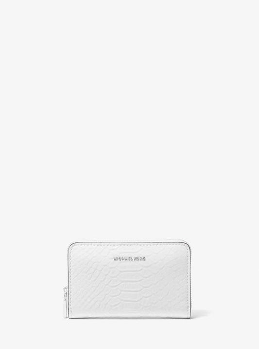 Jet Set Small Snake Embossed Leather Wallet